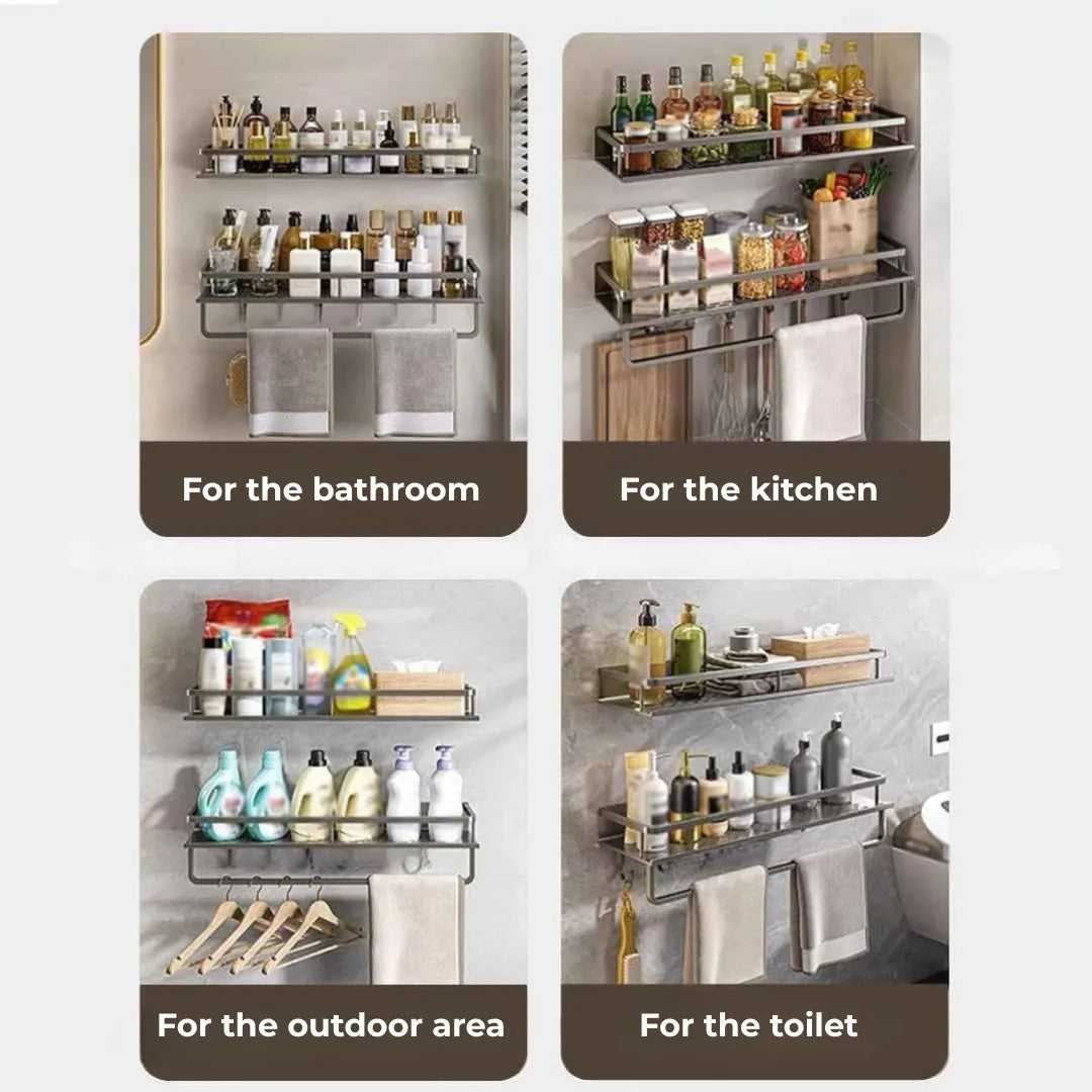 Fixed Aluminum Bathroom Shelf - Tazzi 