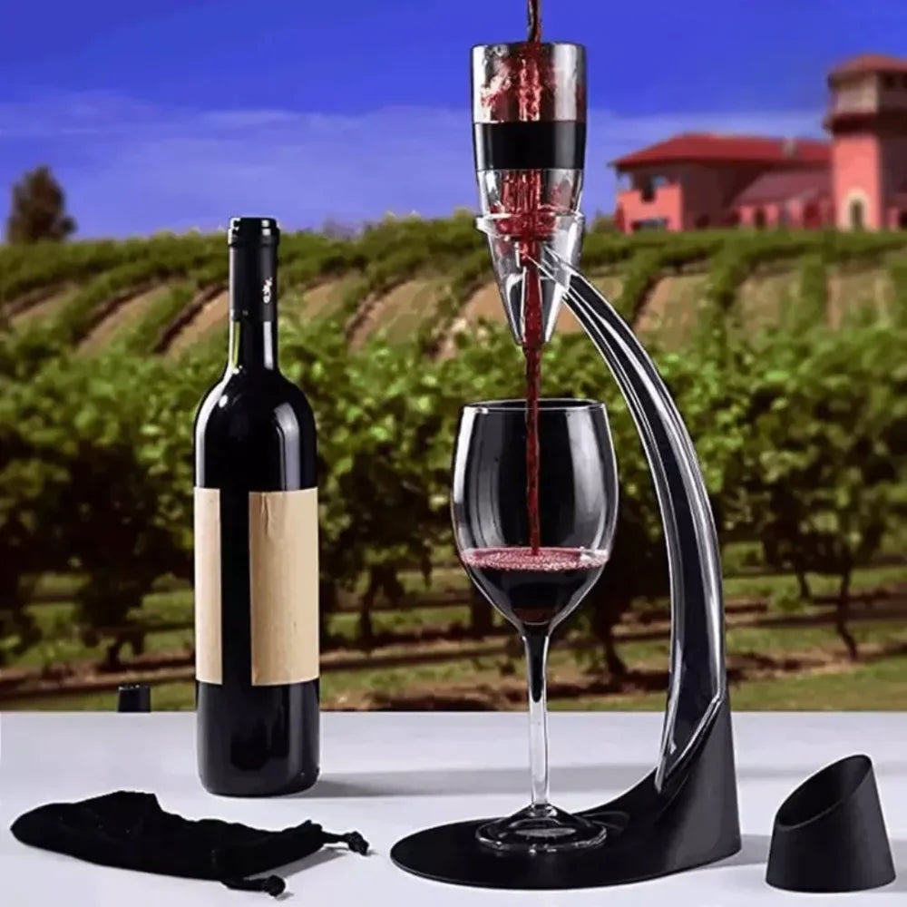 Dispensador E Aerador De Vinho Mágico Tazzi™ - + Base Suporte Filtro