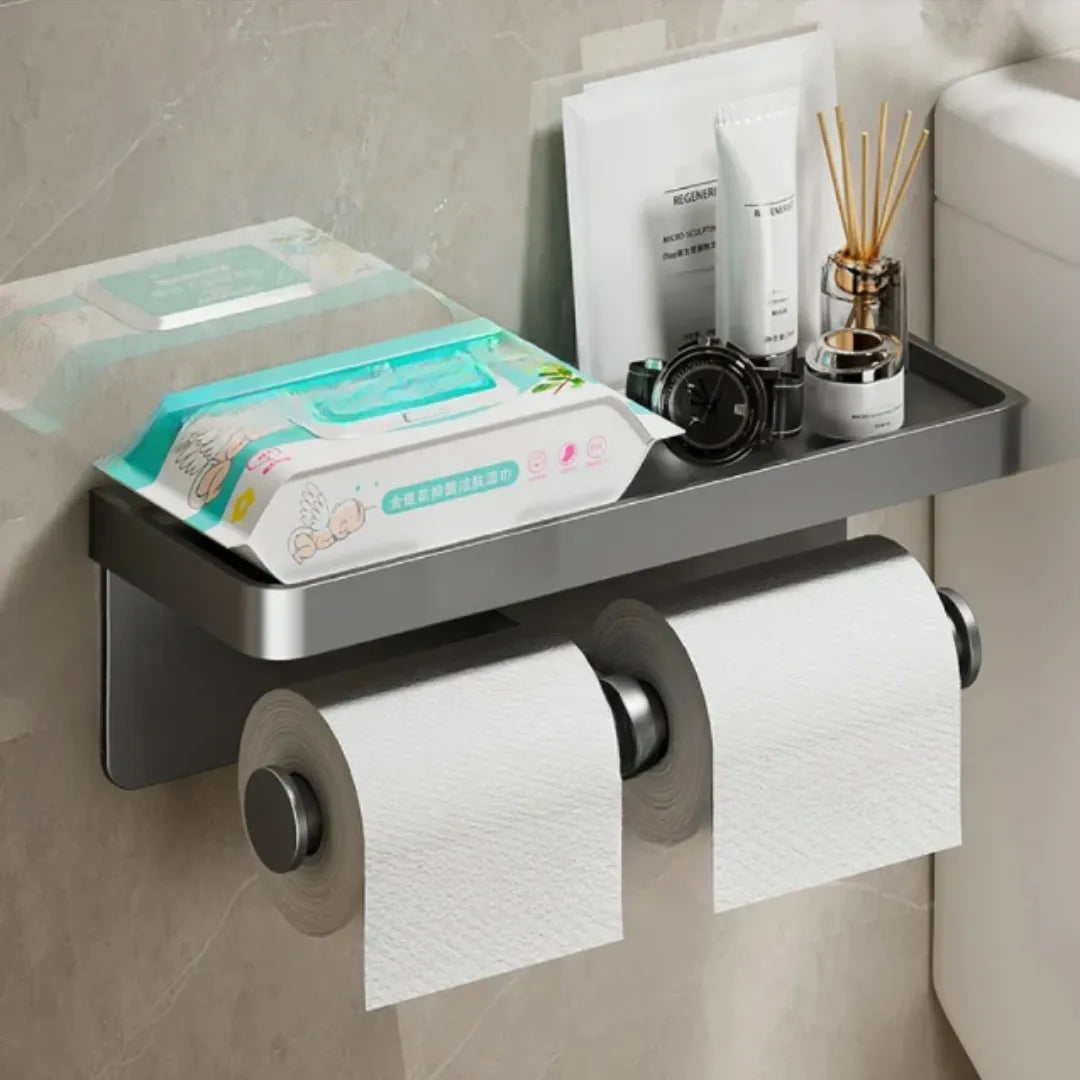 Toilet Paper Holder with Cell Phone Mount - Tazzi 